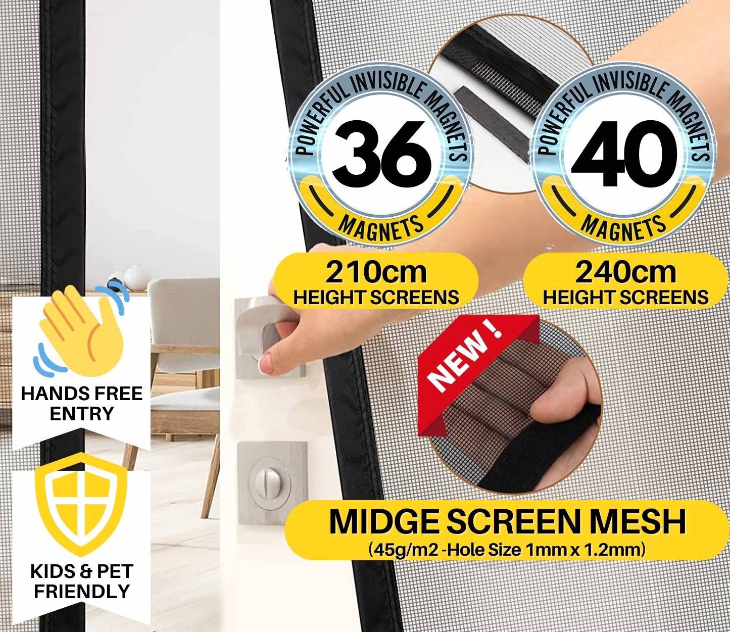 Magnetic Screen Door 60cm (W) x 210cm (H), image 4